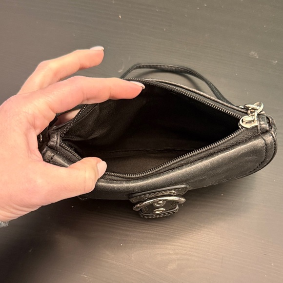 Coach Black Leather Wristlet with Buckle - Picture 3 of 5